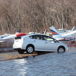 Aircraft owner mishap driving into culvert.JPG